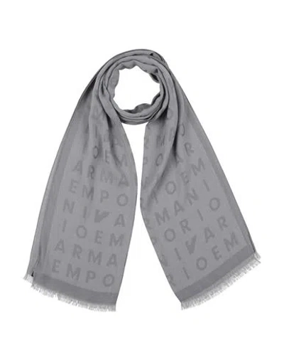Emporio Armani Man Scarf Grey Size - Viscose, Polyester In Gray