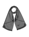 Emporio Armani Man Scarf Grey Size - Wool, Modal, Polyamide In Gray
