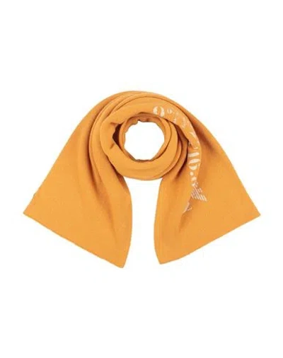Emporio Armani Man Scarf Marigold Size - Wool, Polyamide In Yellow