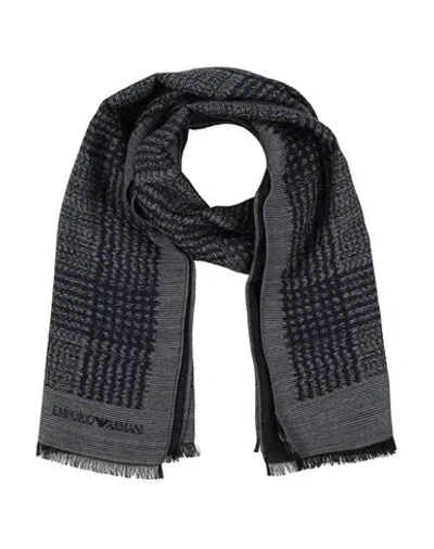 Emporio Armani Man Scarf Midnight Blue Size - Acrylic, Modal, Mohair Wool, Polyamide