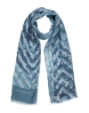 Emporio Armani Man Scarf Midnight Blue Size - Modal, Linen, Silk In Blue