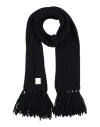 Emporio Armani Man Scarf Navy Size - Wool, Polyamide In Navy Blue