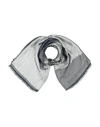 Emporio Armani Man Scarf Navy Size - Polyester, Virgin Wool, Modal In Gray