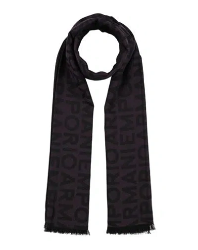Emporio Armani Man Scarf Plum Size - Modal, Acrylic, Cotton In Purple
