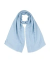 Emporio Armani Man Scarf Sky Blue Size - Modal, Viscose, Silk In Blue