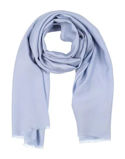 Emporio Armani Man Scarf Sky Blue Size - Viscose, Silk In Blue