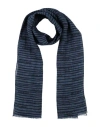 Emporio Armani Man Scarf Slate Blue Size - Linen In Blue
