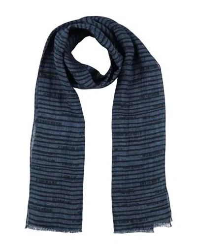 Emporio Armani Man Scarf Slate Blue Size - Linen