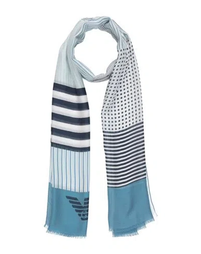 Emporio Armani Man Scarf Slate Blue Size - Modal