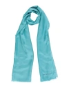 Emporio Armani Man Scarf Turquoise Size - Viscose, Silk In Blue