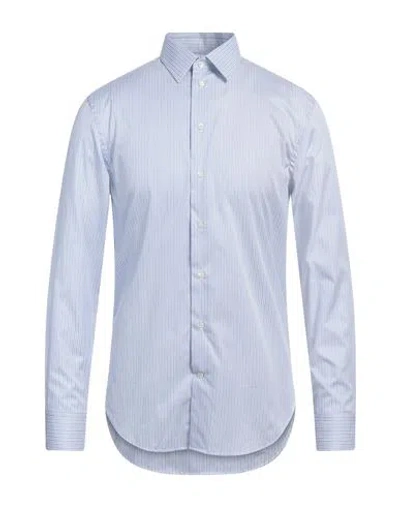 Emporio Armani Man Shirt Azure Size 15 ¾ Cotton In Blue