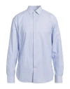 Emporio Armani Man Shirt Azure Size 17 Cotton In Blue
