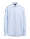 Emporio Armani Man Shirt Azure Size L Cotton In Blue