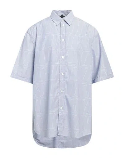 Emporio Armani Man Shirt Azure Size L Cotton In Blue