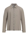 Emporio Armani Man Shirt Beige Size 44 Linen In Beige
