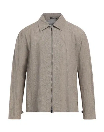 Emporio Armani Man Shirt Beige Size 44 Linen