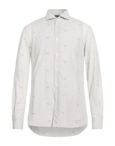 Emporio Armani Man Shirt Beige Size L Cotton In Gray