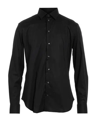 Emporio Armani Man Shirt Black Size 16 ½ Cotton, Elastane In Black