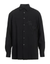 Emporio Armani Man Shirt Black Size 16 Modal, Polyester