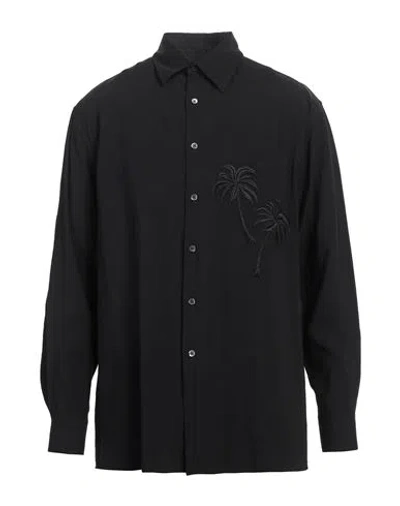 Emporio Armani Man Shirt Black Size 16 Modal, Polyester