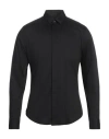 Emporio Armani Man Shirt Midnight Blue Size 17 Cotton In Black
