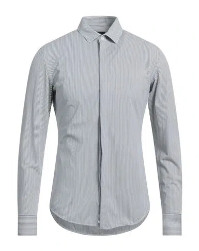 Emporio Armani Man Shirt Navy Blue Size 16 Cotton, Polyamide, Elastane In Black