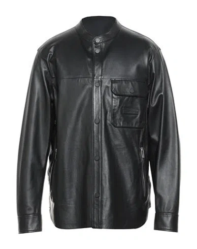 Emporio Armani Man Shirt Black Size 44 Lambskin