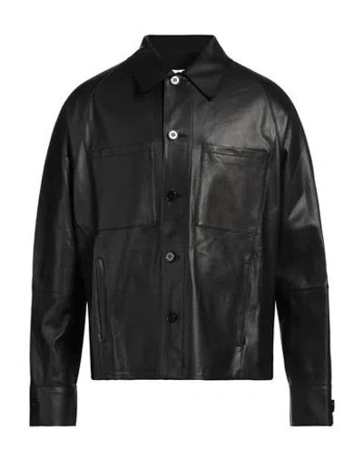 Emporio Armani Man Shirt Black Size 46 Lambskin