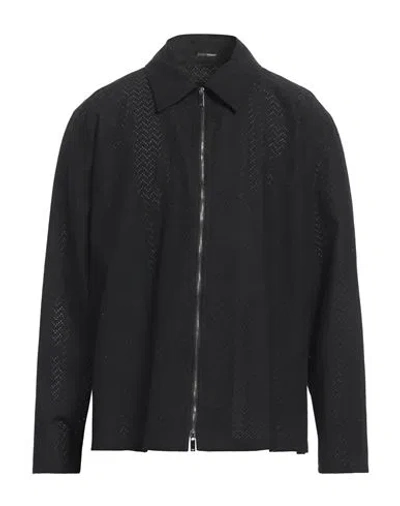 Emporio Armani Man Shirt Black Size 46 Linen