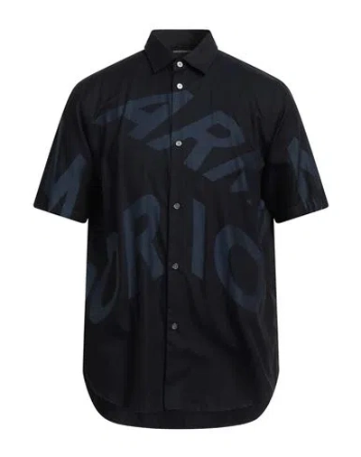 Emporio Armani Man Shirt Black Size L Cotton