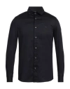 Emporio Armani Man Shirt Black Size L Cotton, Polyester, Polyamide, Elastane In Black
