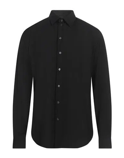 Emporio Armani Man Shirt Black Size L Virgin Wool