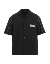 Emporio Armani Man Shirt Black Size L Virgin Wool, Elastane In Black