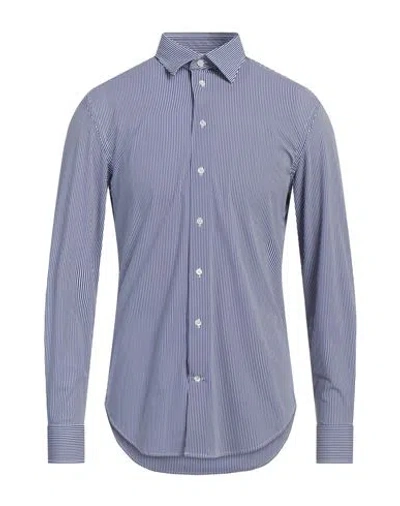 Emporio Armani Man Shirt Blue Size 16 Polyamide, Elastane