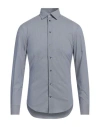 Emporio Armani Man Shirt Blue Size 16 Cotton, Polyamide, Elastane In Blue