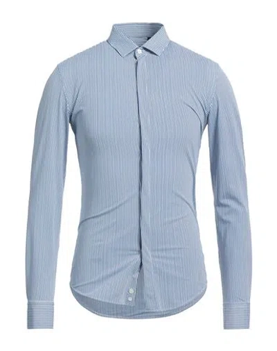 Emporio Armani Man Shirt Blue Size 16 Polyamide, Elastane