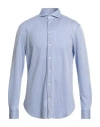 Emporio Armani Man Shirt Blue Size 17 ½ Lyocell, Virgin Wool In Blue