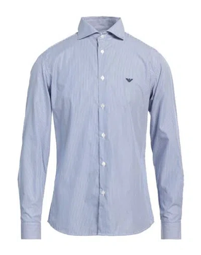 Emporio Armani Man Shirt Blue Size L Cotton