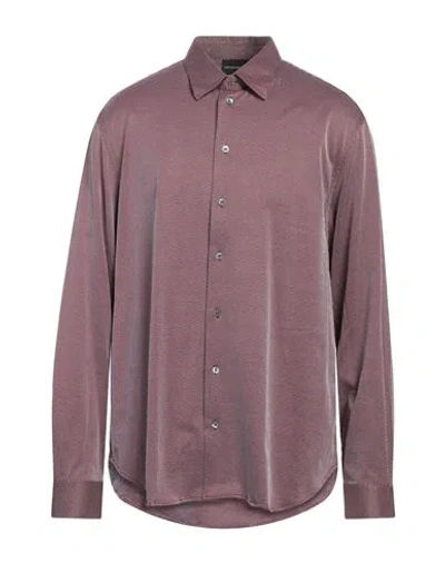 Emporio Armani Man Shirt Brick Size M Cotton, Polyester In Red