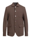 Emporio Armani Man Shirt Brown Size 42 Virgin Wool, Elastane