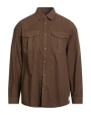 Emporio Armani Man Shirt Brown Size L Cotton