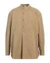 Emporio Armani Man Shirt Camel Size L Cotton In Beige