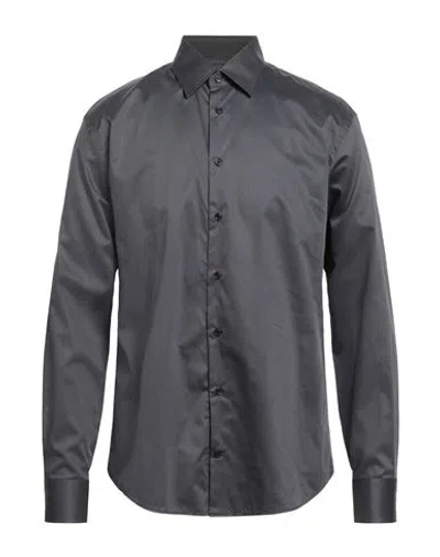 Emporio Armani Man Shirt Charcoal Size 17 ½ Cotton In Gray