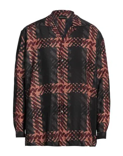 Emporio Armani Man Shirt Dark Brown Size M Polyester