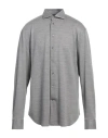 Emporio Armani Man Shirt Grey Size 17 Virgin Wool, Lyocell In Grey