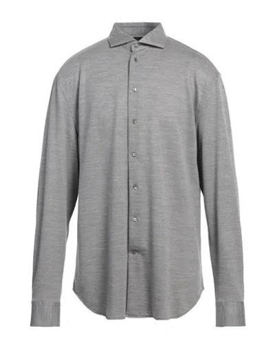 Emporio Armani Man Shirt Grey Size 17 Virgin Wool, Lyocell