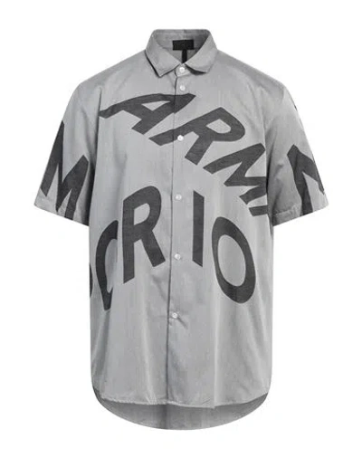 Emporio Armani Man Shirt Grey Size L Cotton