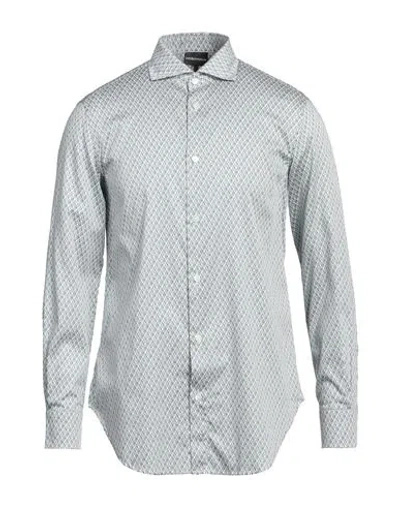 Emporio Armani Man Shirt Grey Size L Cotton, Elastane