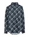 Emporio Armani Man Shirt Grey Size L Polyester In Grey