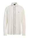 Emporio Armani Man Shirt Ivory Size L Cotton, Elastane In White